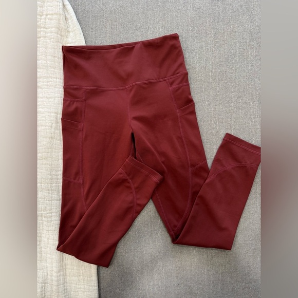 ZYIA Deep Red Active Leggings - Picture 1 of 3